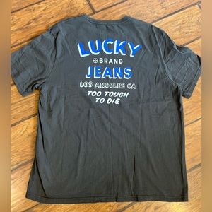Lucky Brand pocket tee XXL men’s gray Lucky LA Too Tough To Die soft shirt CA